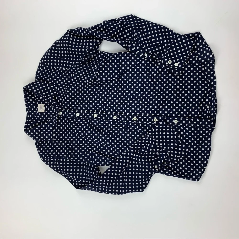 J. Crew Perfect Polka Dot Button Front Casual Shirt Size Small